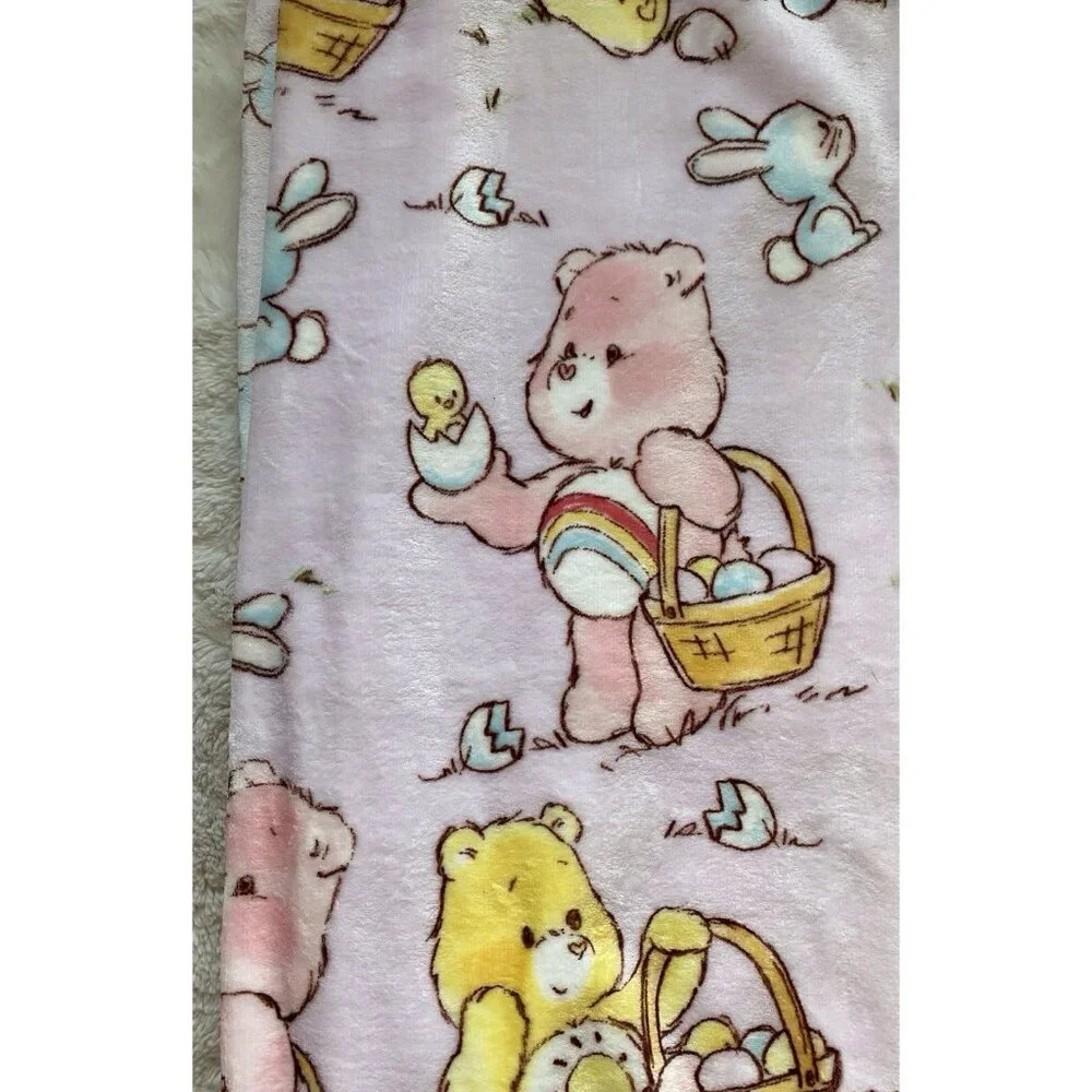 Care Bears Easter Eggs‎ Bunnies Chicks Throw Blanket 50”X 70” Cheer Bear NEW